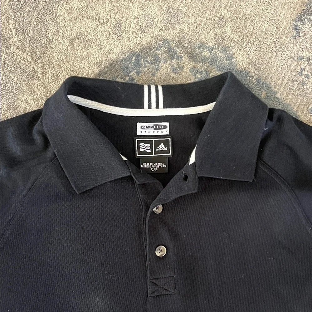 adidas Black Long Sleeve Polo Shirt - Picture 3 of 5